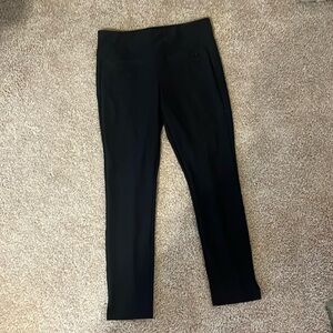 Athleta Stellar Crop Pant Womens LT Tall Black High Waisted Zipper Pockets
